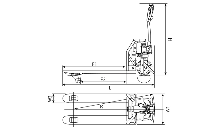 Low Lift Trucks EKSeries Dimensions