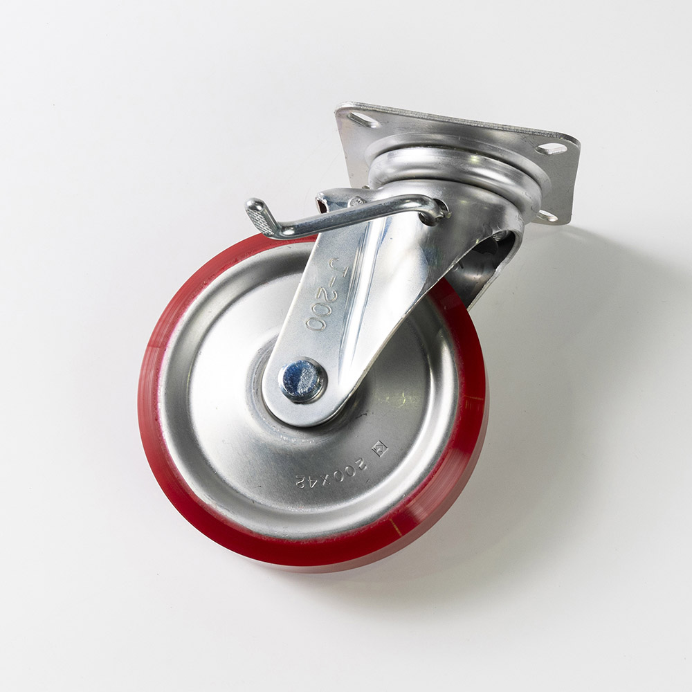 ブレーキ付自在車輪(右用)