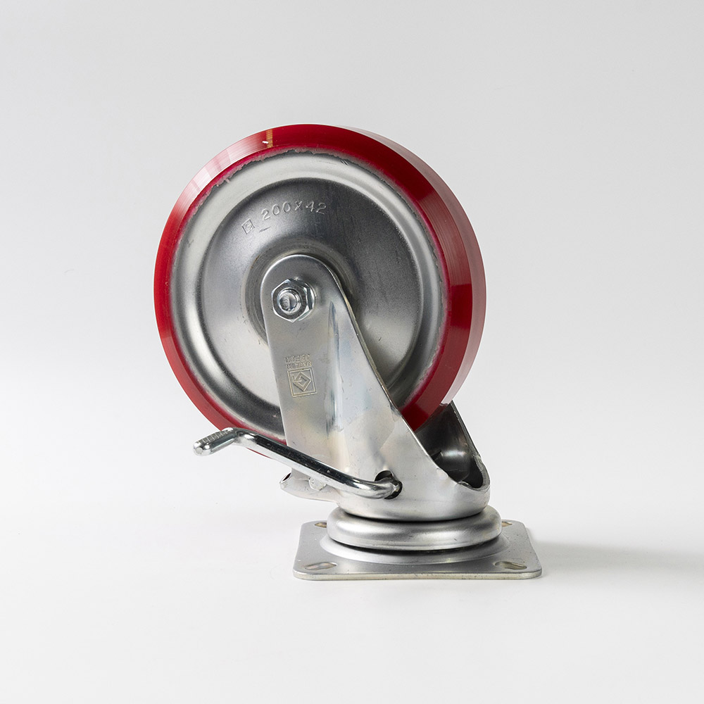 ブレーキ付自在車輪(左用)